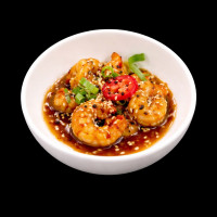 Langostinos teriyaki picante